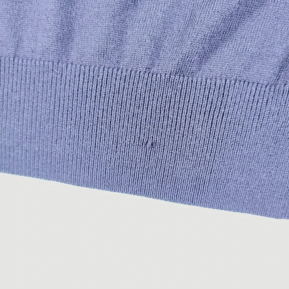 Banana Republic Sweater Mens Large Purple Merino Wool Mock Neck Knit Snap Button